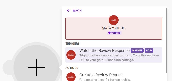 gotoHuman Make.com add trigger module