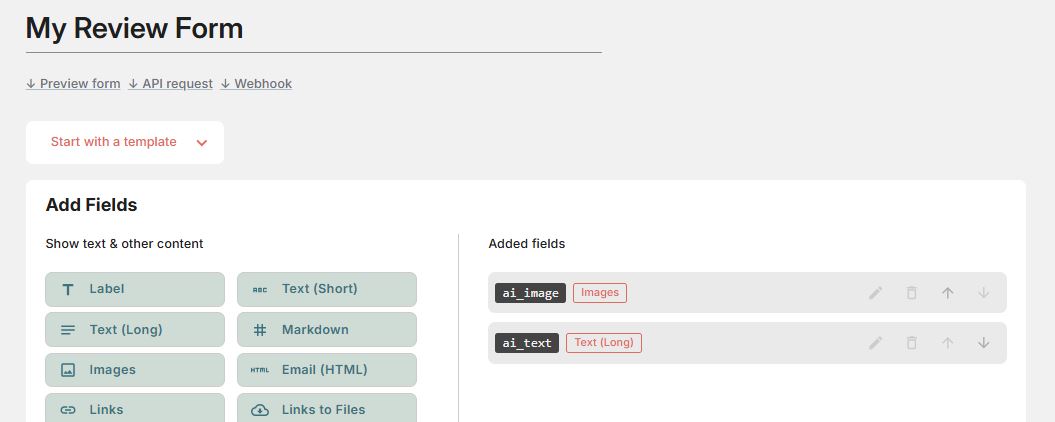 gotoHuman Make.com add review form components