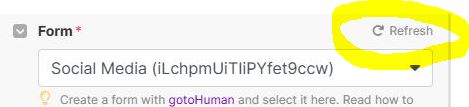 gotoHuman Make.com refresh form