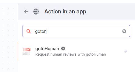 n8n Adding the gotoHuman node